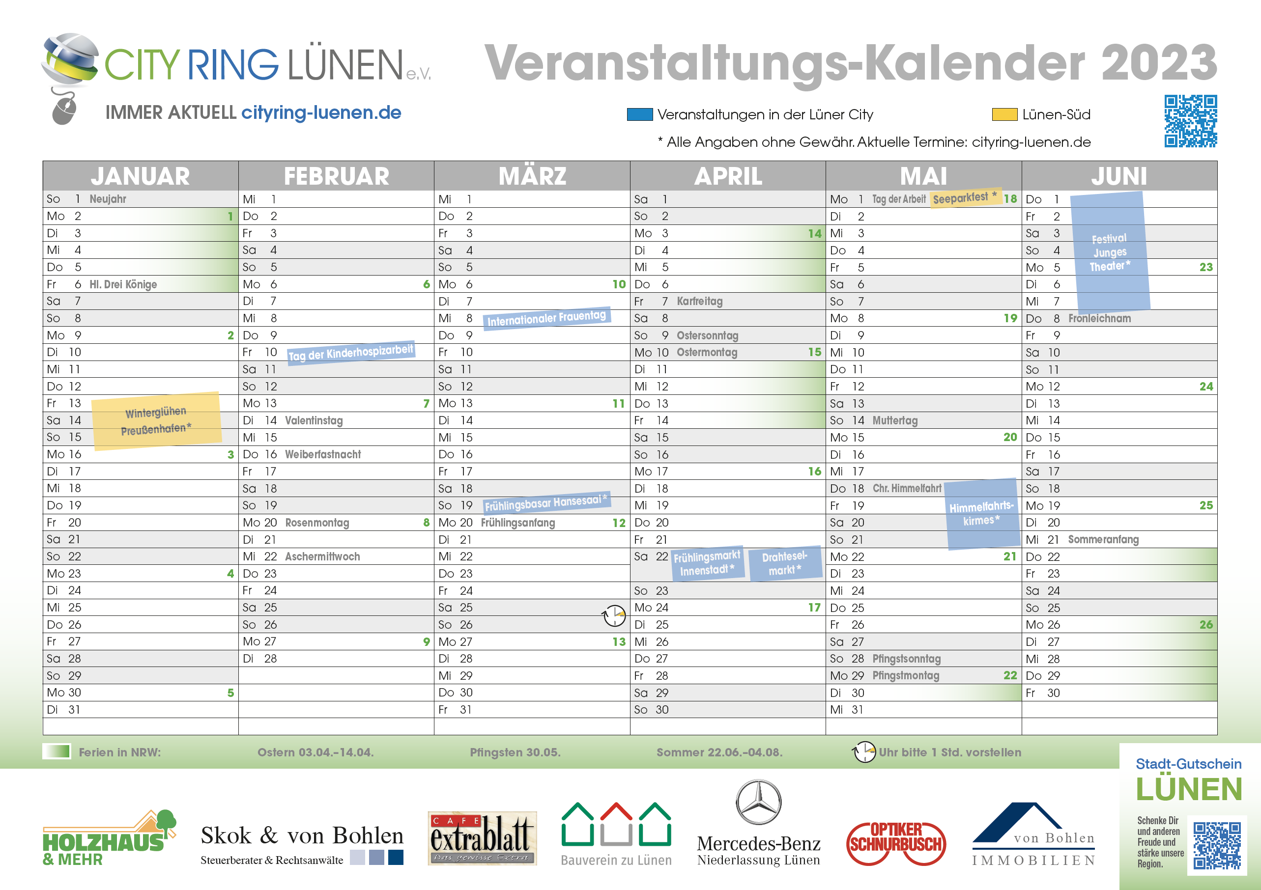 CITY RING Veranstaltungskalender 2024