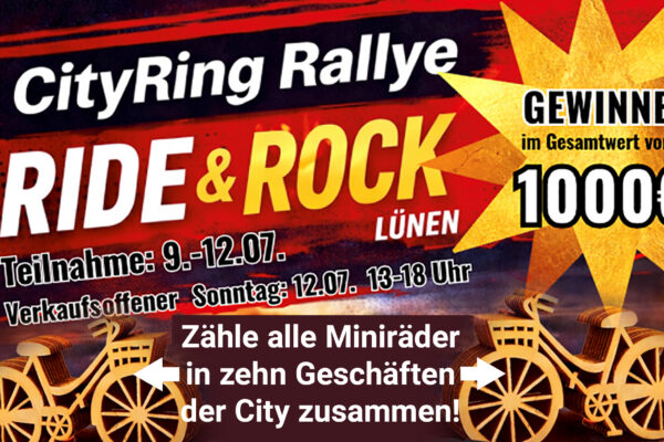 1000 Euro Gewinne: Macht mit bei der City Ring Rallye „Ride & Rock“